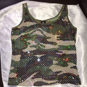 Cute sparkling Camouflage tank top